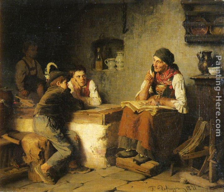 Franz Von Defregger Die Marchenerzahlerin